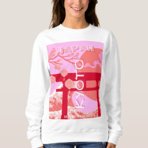 Camiseta Viagem de Arte do Japão Kyoto, Retro-Arte Rosa