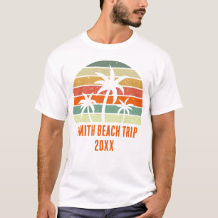 Camiseta Viagem de Árvore de Palma de Praia Personalizada