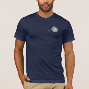 Camiseta viagem de avião azul de marinho personalizado