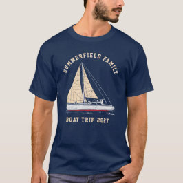 Camiseta Viagem de Barcos Familiares de Combinação Náutica 