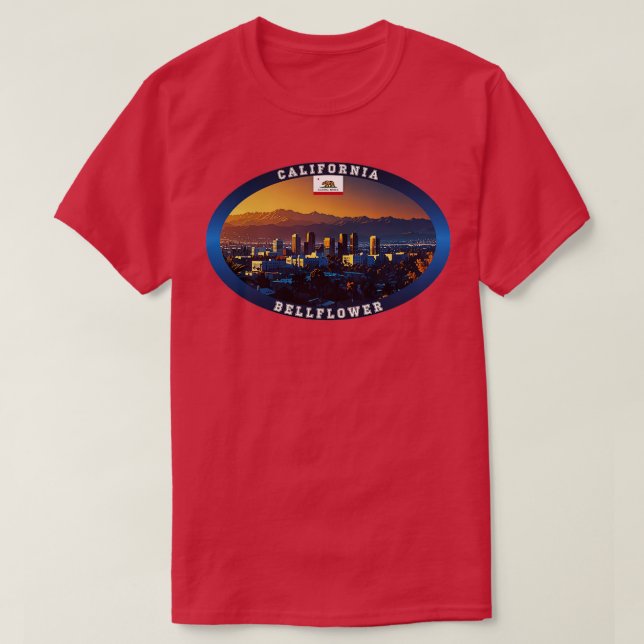 Camiseta Viagem de Bellflower California (Frente do Design)