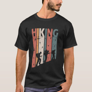 Camiseta Viagem de caminhada Montanha retrô Montanhista Via