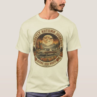Camiseta Viagem de Carro Fantasma Vintage no Halloween Cami