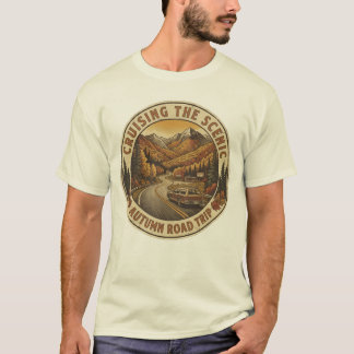 Camiseta Viagem de carroça pelo outono vintage, viagem retr
