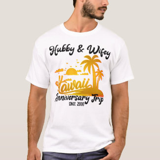 Camiseta Viagem de Casal de Aniversário do Havaí Correspond