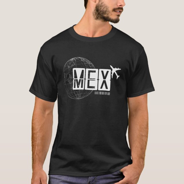 Camiseta VIAGEM de Código do Aeroporto da Cidade do México  (Frente)