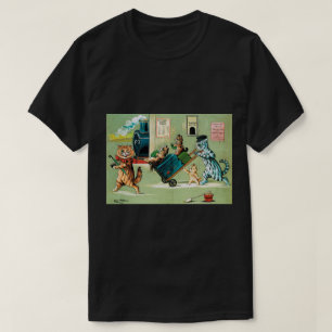 Camiseta Viagem de Comboio da Família Cats, Louis Wain