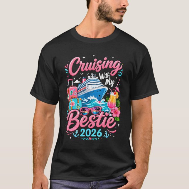 Camiseta Viagem de Cruzeiro das Melhores Amigas Corresponde (Frente)