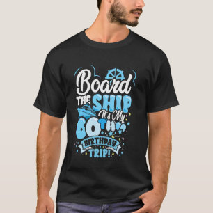 Camiseta Viagem de Cruzeiro de Aniversário de 60 anos a Bor
