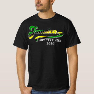 Camiseta Viagem de Cruzeiro de Texto Amarelo Verde da Jamai