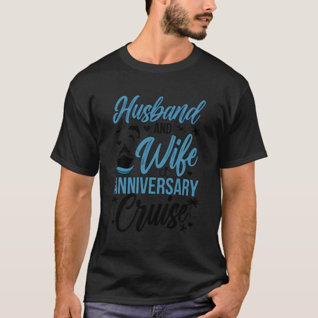 Camiseta Viagem De Cruzeiros De Aniversário Do Marido E Da  (Frente)