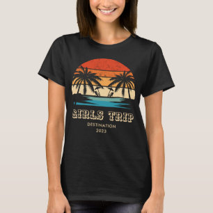 Camiseta Viagem de despedida de solteira pôr do sol Retro C