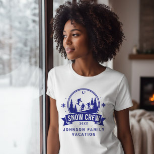 Camiseta Viagem de Esqui da Tripulação da Neve Férias de In