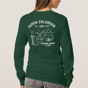 Camiseta Viagem de Esqui Personalizada Família Amigos Grupo