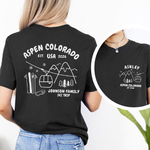 Camiseta Viagem de Esqui Personalizada Família Amigos Grupo
