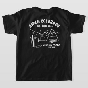 Camiseta Viagem de Esqui Personalizada Família Amigos Grupo