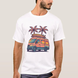 Camiseta Viagem de Estrada Vibes Camper Van Vacation T-Shir
