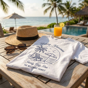 Camiseta Viagem de Família de Férias com Correspondência Pe