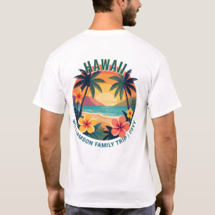 Camiseta Viagem de Família Férias Tropicais Havaí Retrô Per
