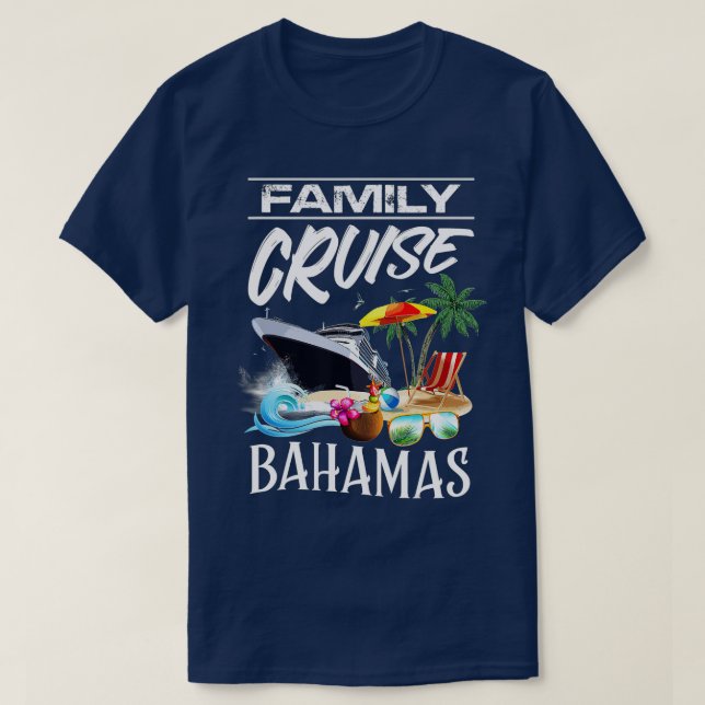 Camiseta Viagem de Férias de Cruzeiro da Família Bahamas (Frente do Design)