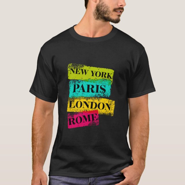 Camiseta Viagem de férias de verão legal sobe Nova York L (Frente)