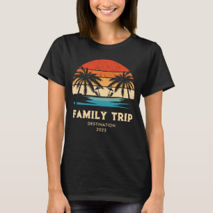 Camiseta Viagem de férias em família pôr do sol retrô Camis