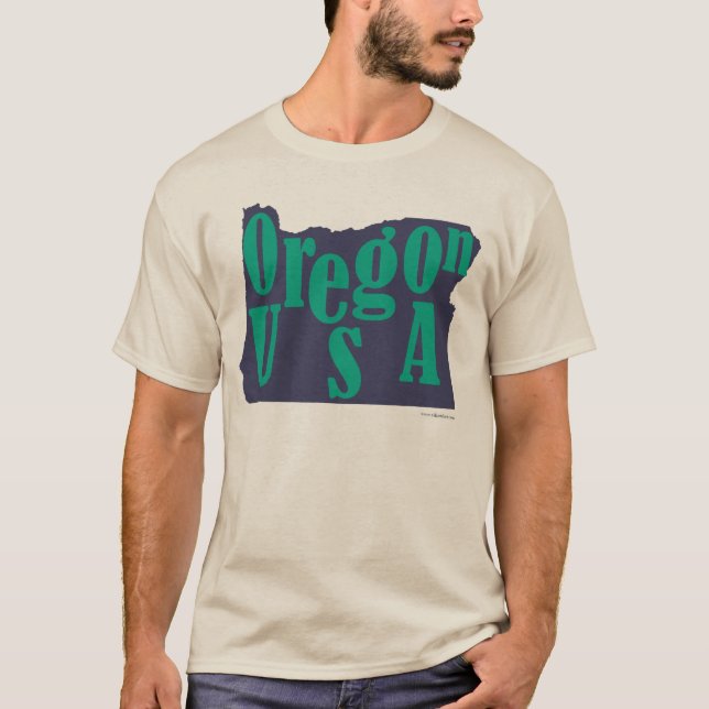Camiseta Viagem de Forma Estadual do Oregon USA (Frente)