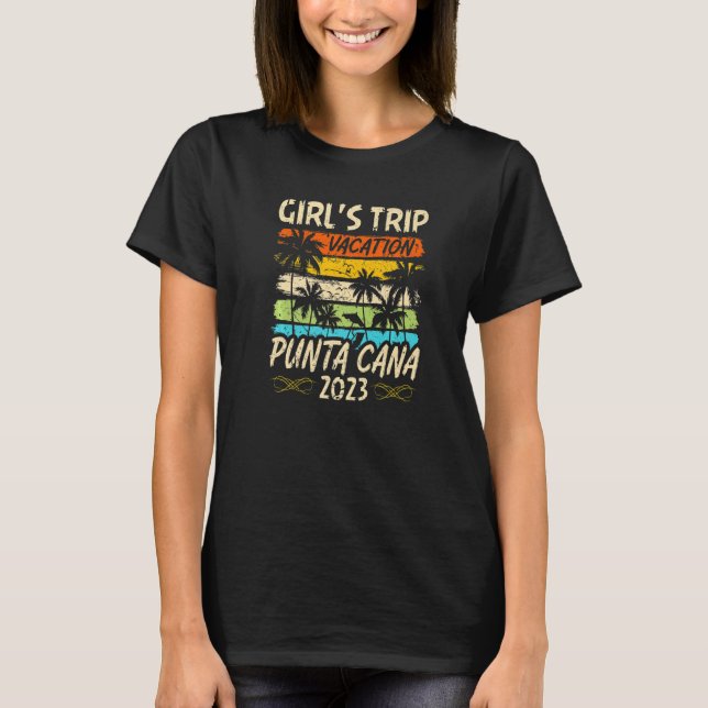 Camiseta Viagem de Garota Punta Cana 2023 Despedida de Solt (Frente)