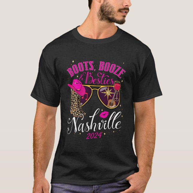 Camiseta Viagem de Garotas a Nashville 2024 Botas Bebidas A (Frente)