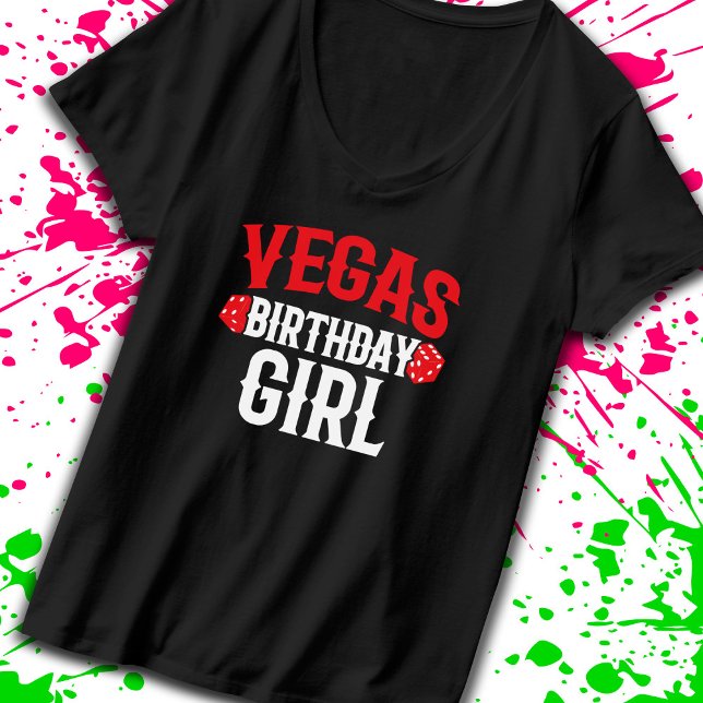 Camiseta Viagem de Garotas de Aniversário de Las Vegas na F (Criador carregado)