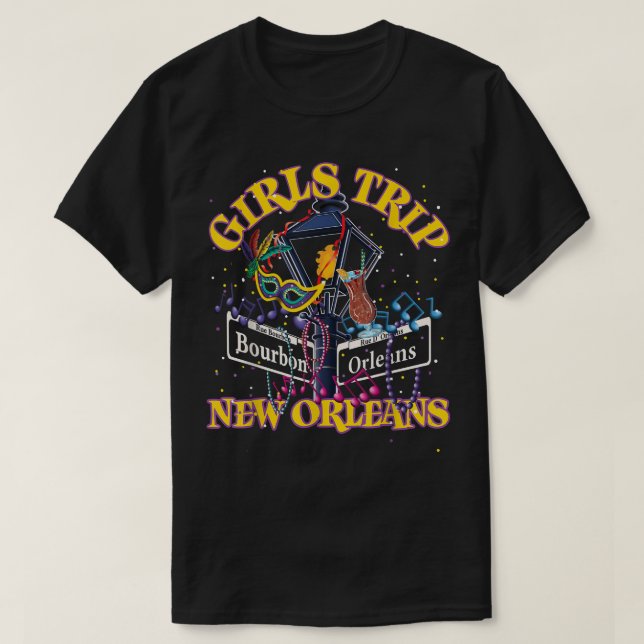 Camiseta Viagem de Garotas Nova Orleans Despedida de Soltei (Frente do Design)