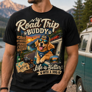 Camiseta Viagem de Golden Retriever – Aventura Cão Viagens