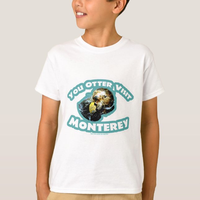 Camiseta Viagem de lontra de Monterey Gelado (Frente)