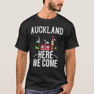 Camiseta Viagem de Mapa Skyline da Cidade Nova Zelândia
