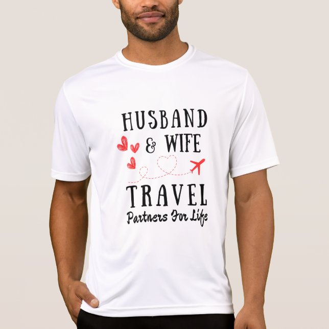 Camiseta Viagem de Marido e Esposa, Para Férias e Aniversár (Frente)