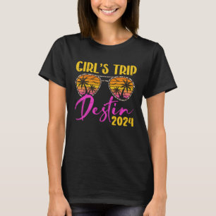 Camiseta Viagem de Menina Destin Flórida 2024 Combinando Ba