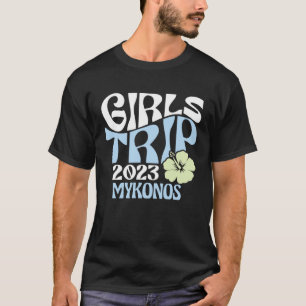 Camiseta Viagem de Meninas 2023 Destino de Praia Mykonos Re