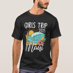 Camiseta Viagem de Meninas 2025 Maui Surf e Férias na Praia