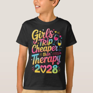 Camiseta Viagem de meninas 2028 irmã melhor amiga férias am