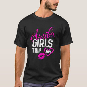 Camiseta Viagem de Meninas Aruba 2025 Férias Fim de Semana