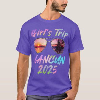 Camiseta Viagem de Meninas Cancún 2025 Férias de Verão Ho