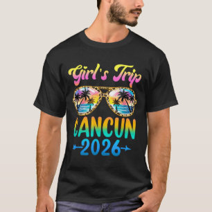 Camiseta Viagem de Meninas Cancun 2026 Óculos de Sol para F