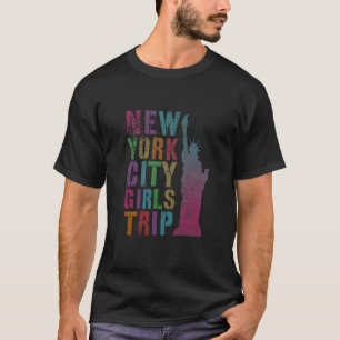Camiseta Viagem de Meninas Cor-de-Rosa Nova York Cidade de