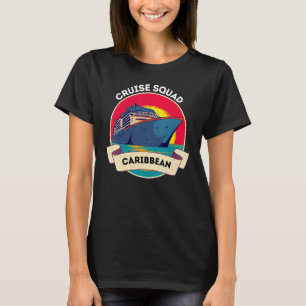Camiseta Viagem de Meninas da Família Cruise Squad de Carib