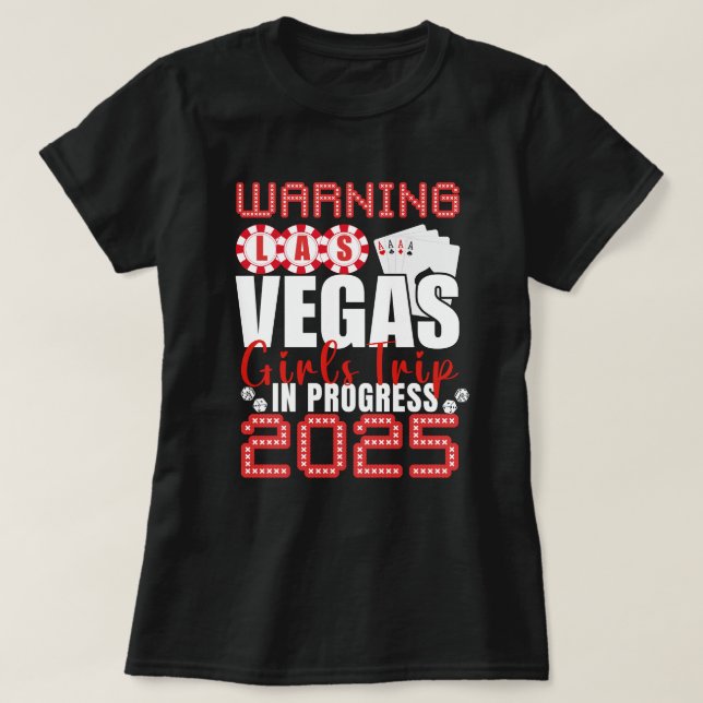 Camiseta Viagem De Meninas De Las Vegas Em Andamento 2025 L (Frente do Design)