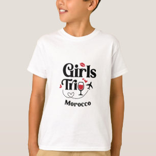 Camiseta Viagem de meninas de vinho fofo Marrocos Viagem Fé