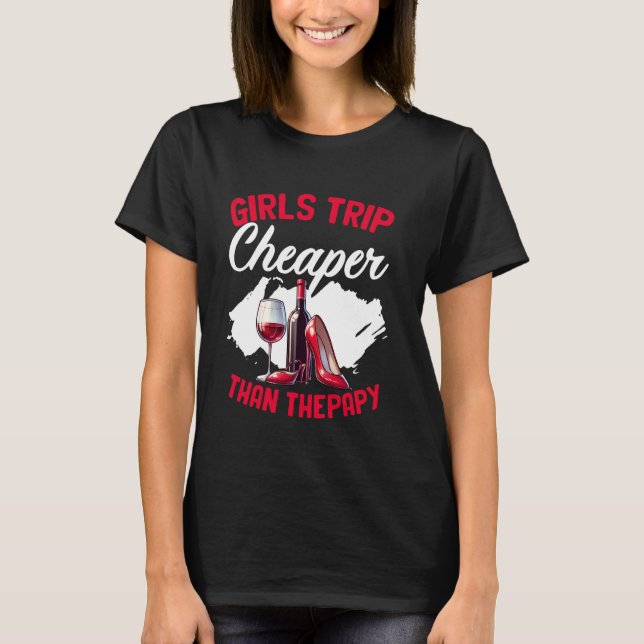 Camiseta Viagem de Meninas Divertidas Despedida de Solteira (Frente)