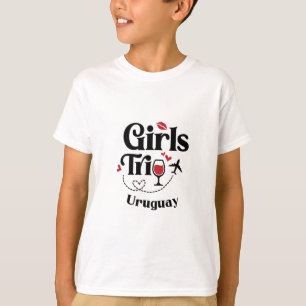 Camiseta Viagem de meninas do vinho fofo Uruguai Viagem Fér