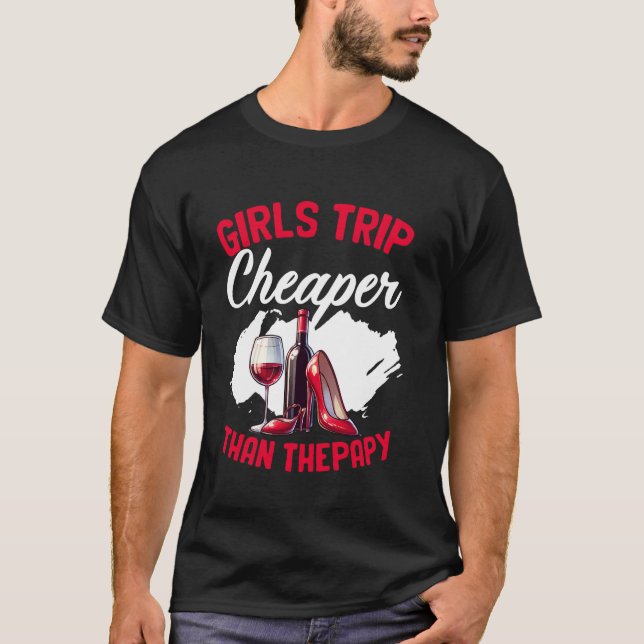 Camiseta Viagem de Meninas Engraçadas Despedida de Solteira (Frente)