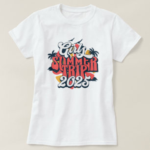 Camiseta Viagem de Meninas Férias de Verão 2025 Fim de Sema